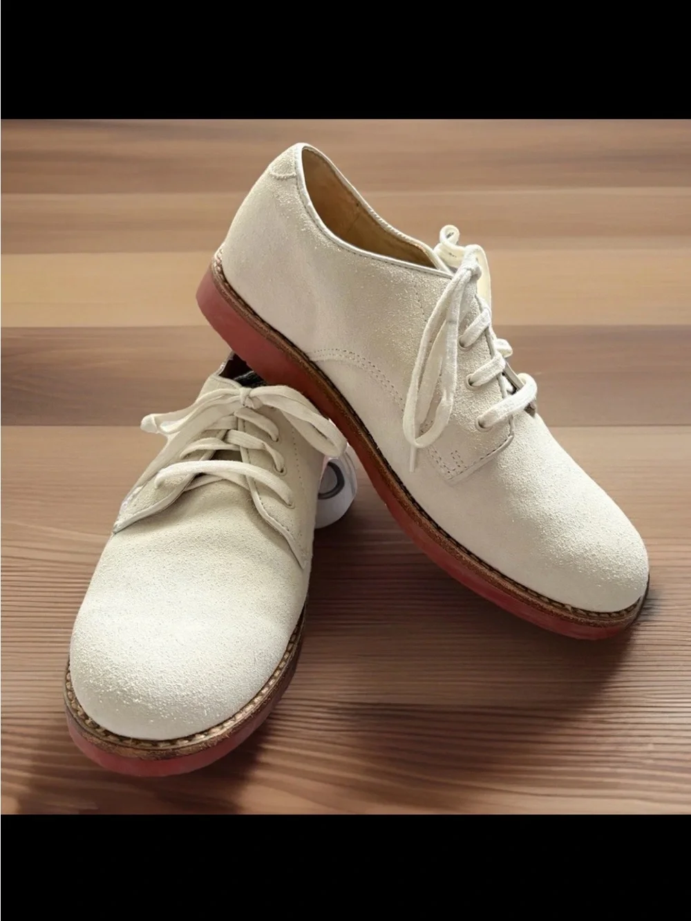 RALPH LAUREN Oxfords Youth Boys Size 4 Ivory Barton Suede Loafers Lace Up Preppy